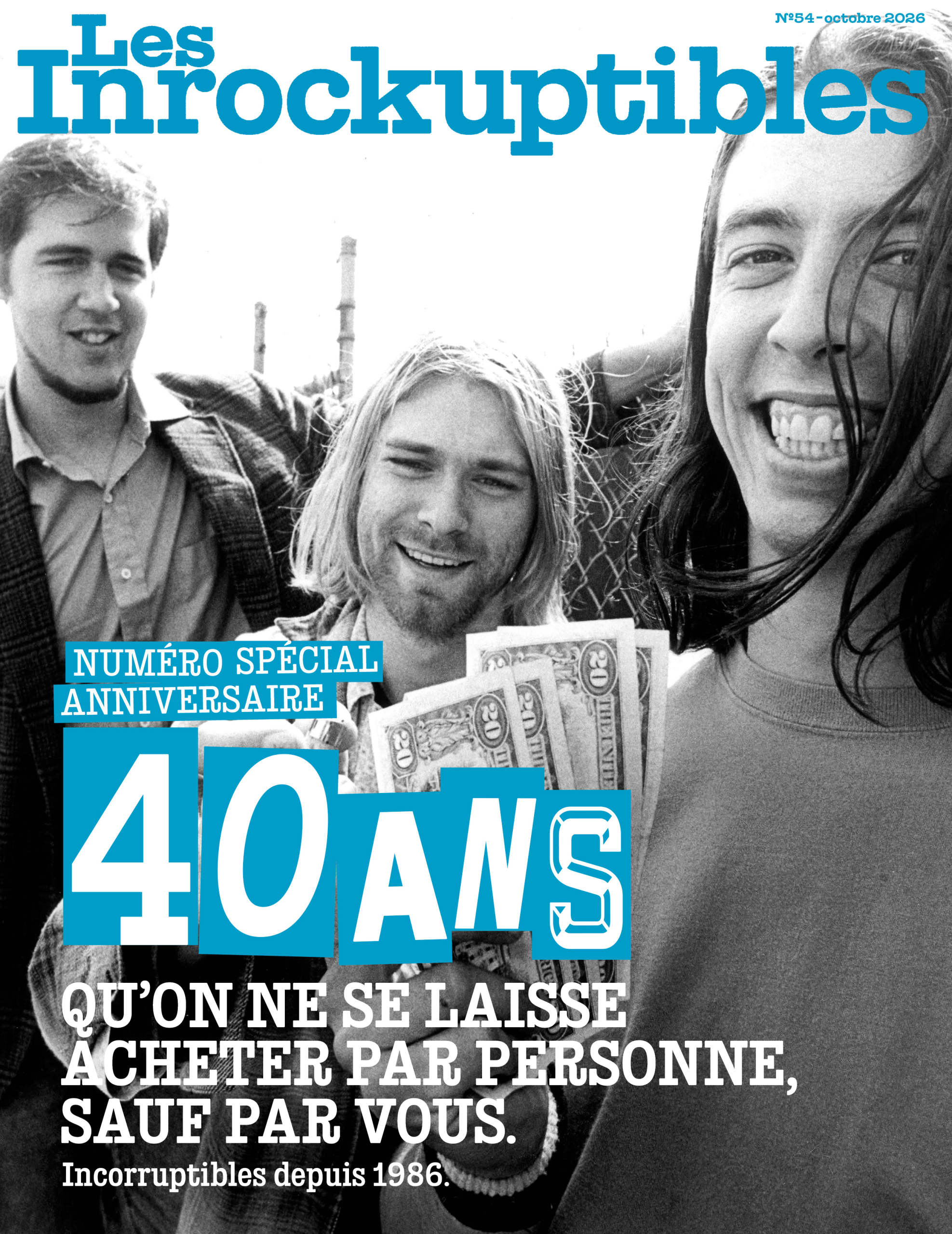 Couverture des Inrocks, 40 ans. Nirvana, signée La Chose