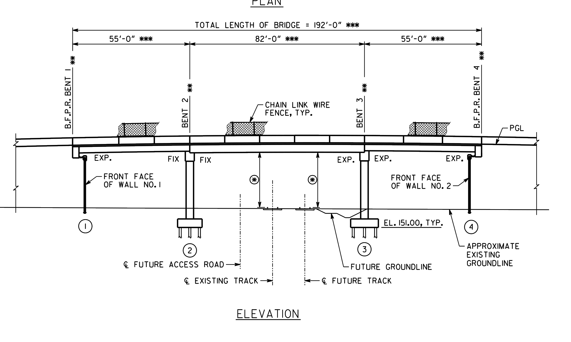 p01_r08 elevation of bridge frame bridge no 1 lt rt