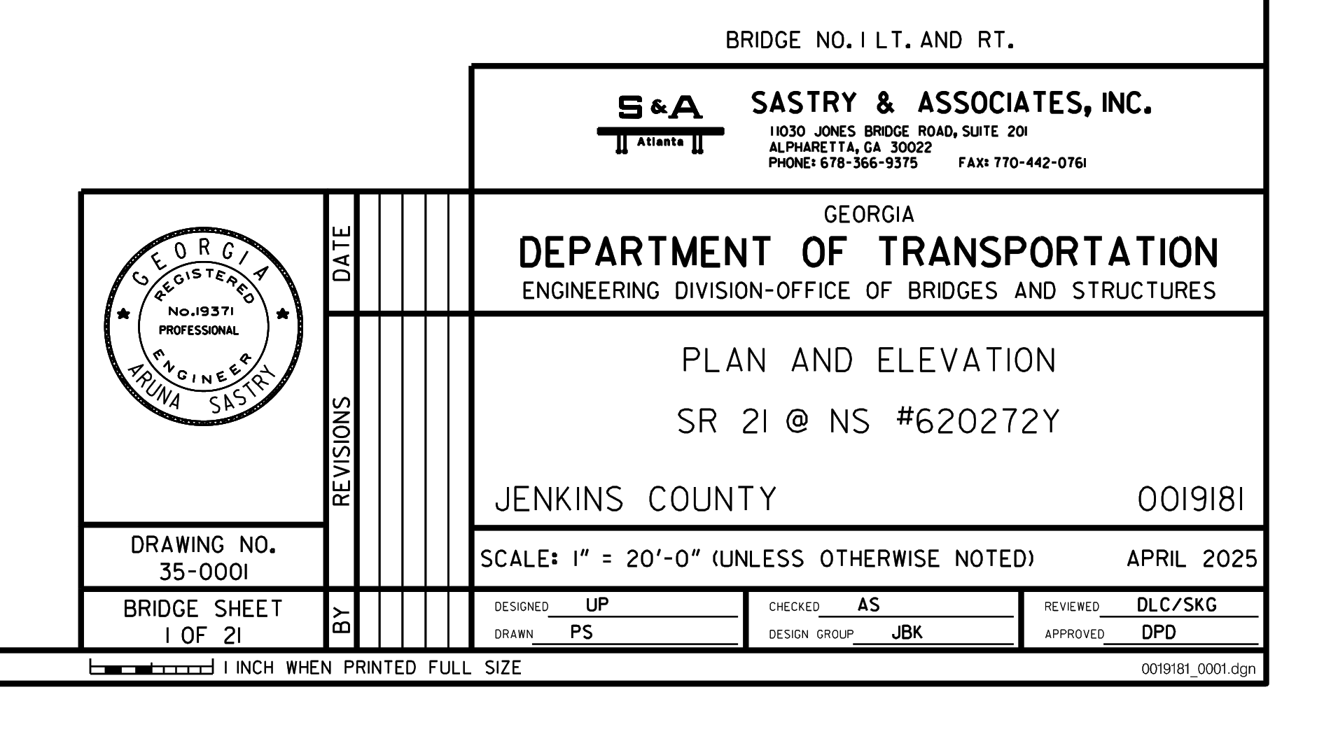 p01_r11 standard gdot title block with firm info seal revisions