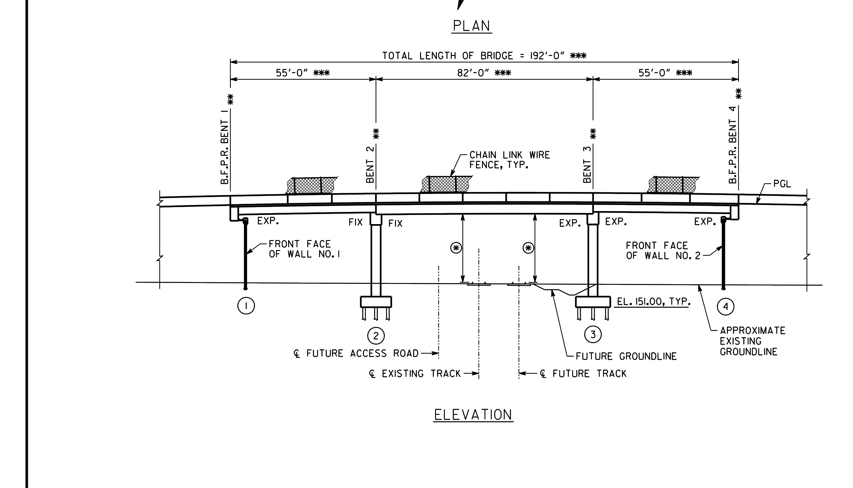 p01_r08 elevation of bridge bents and spans bridge no 1