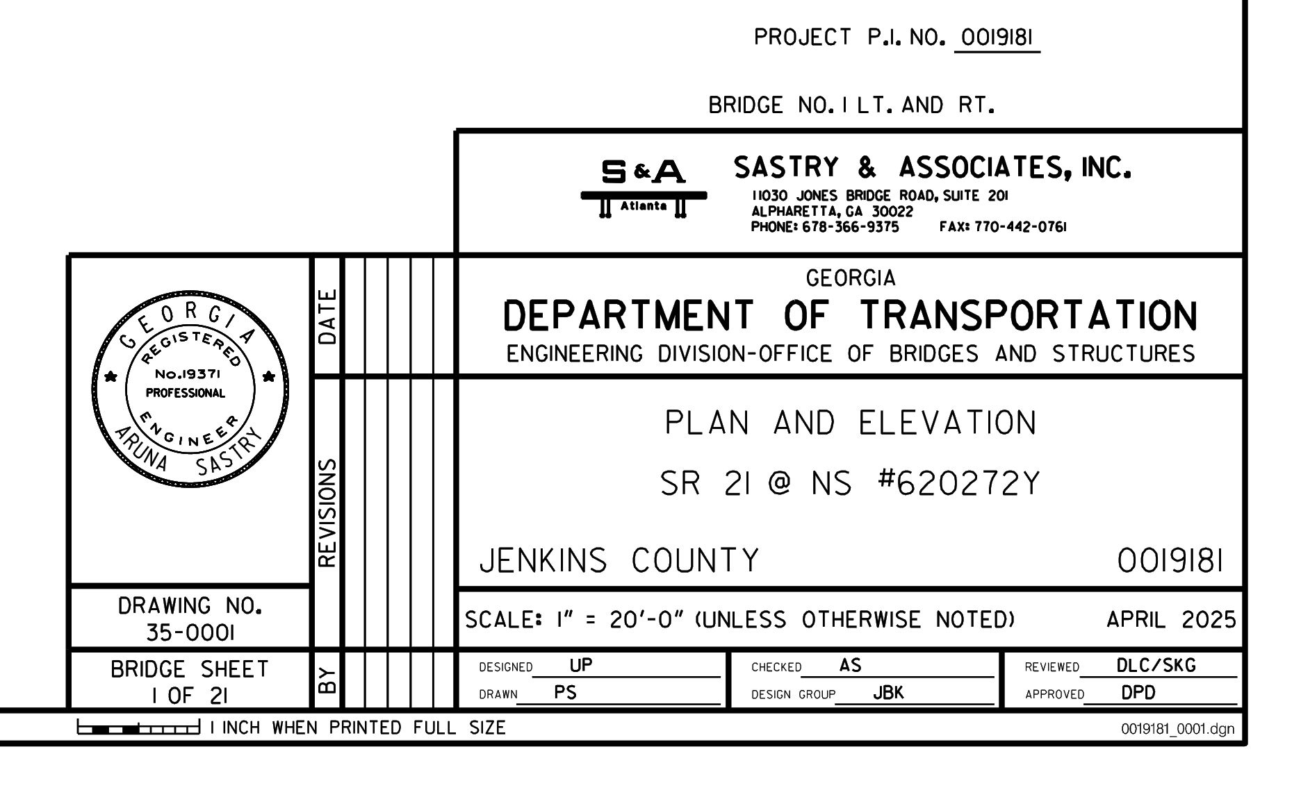 DEPARTMENT OF TRANSPORTATION - PLAN AND ELEVATION