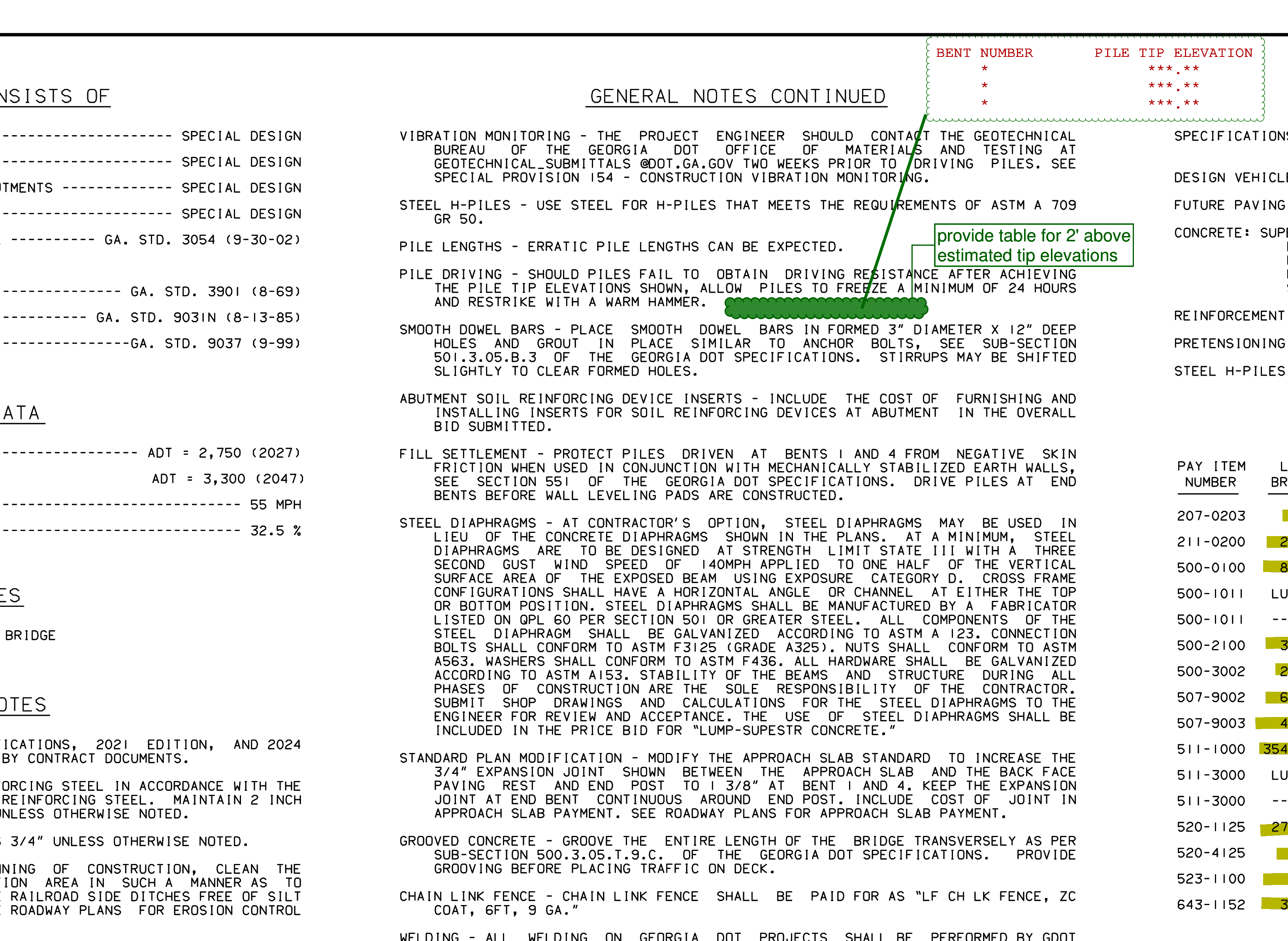 GENERAL NOTES CONTINUED & DESIGN DATA