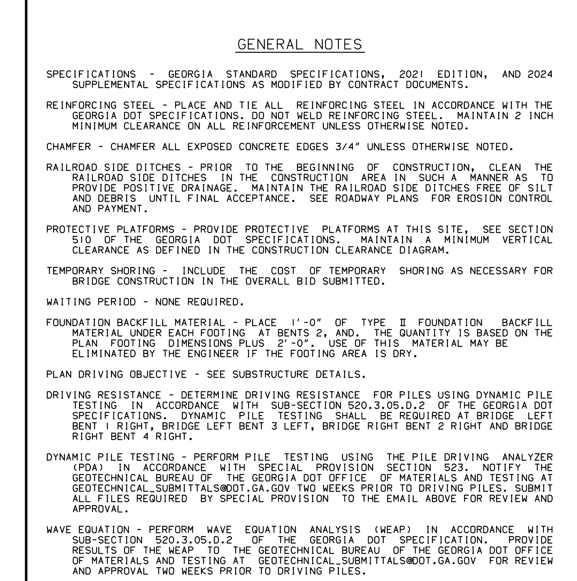 GENERAL NOTES (SPECIFICATIONS & MATERIALS)