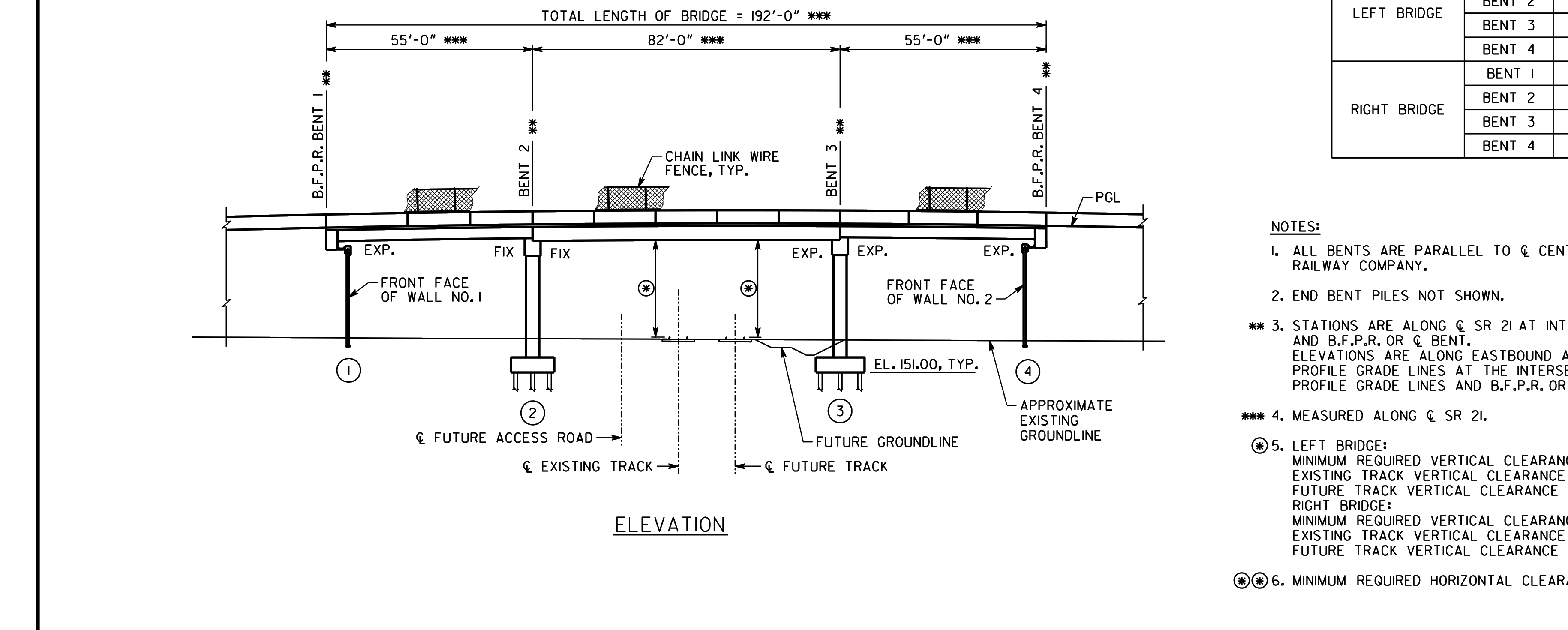 p01_r07 elevation of bridge spans bents and pile bents