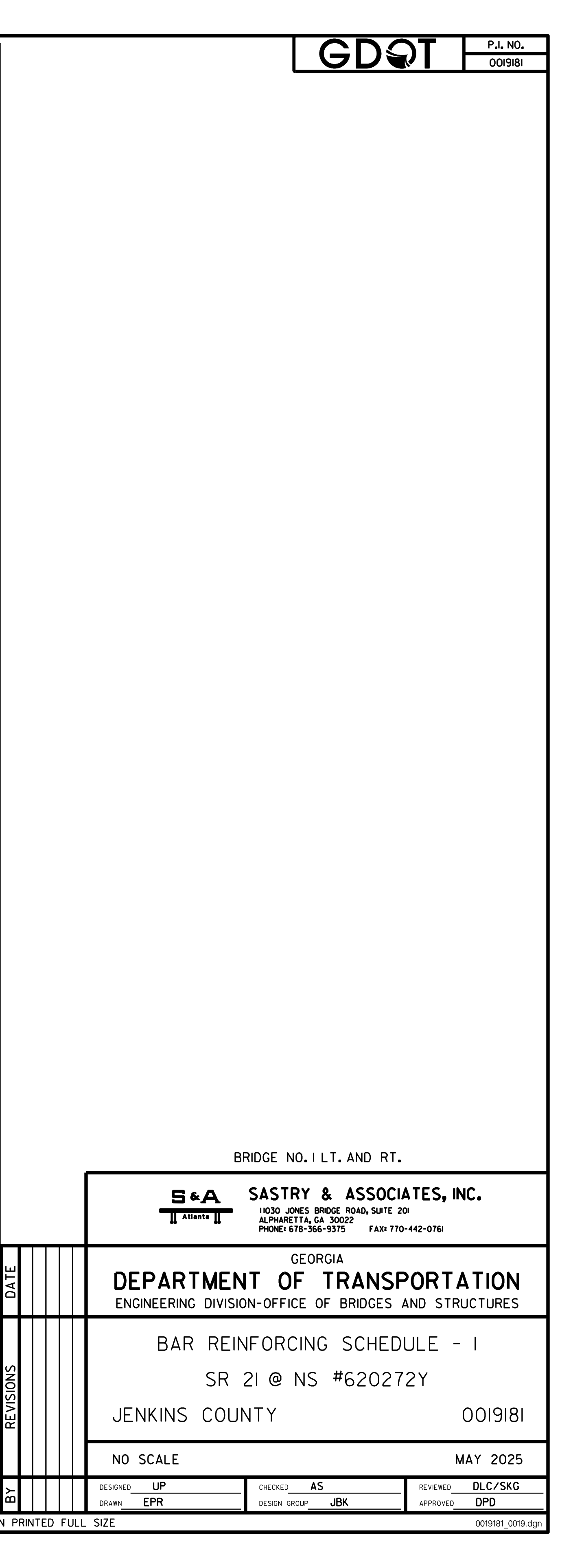BAR REINFORCING SCHEDULE - 1