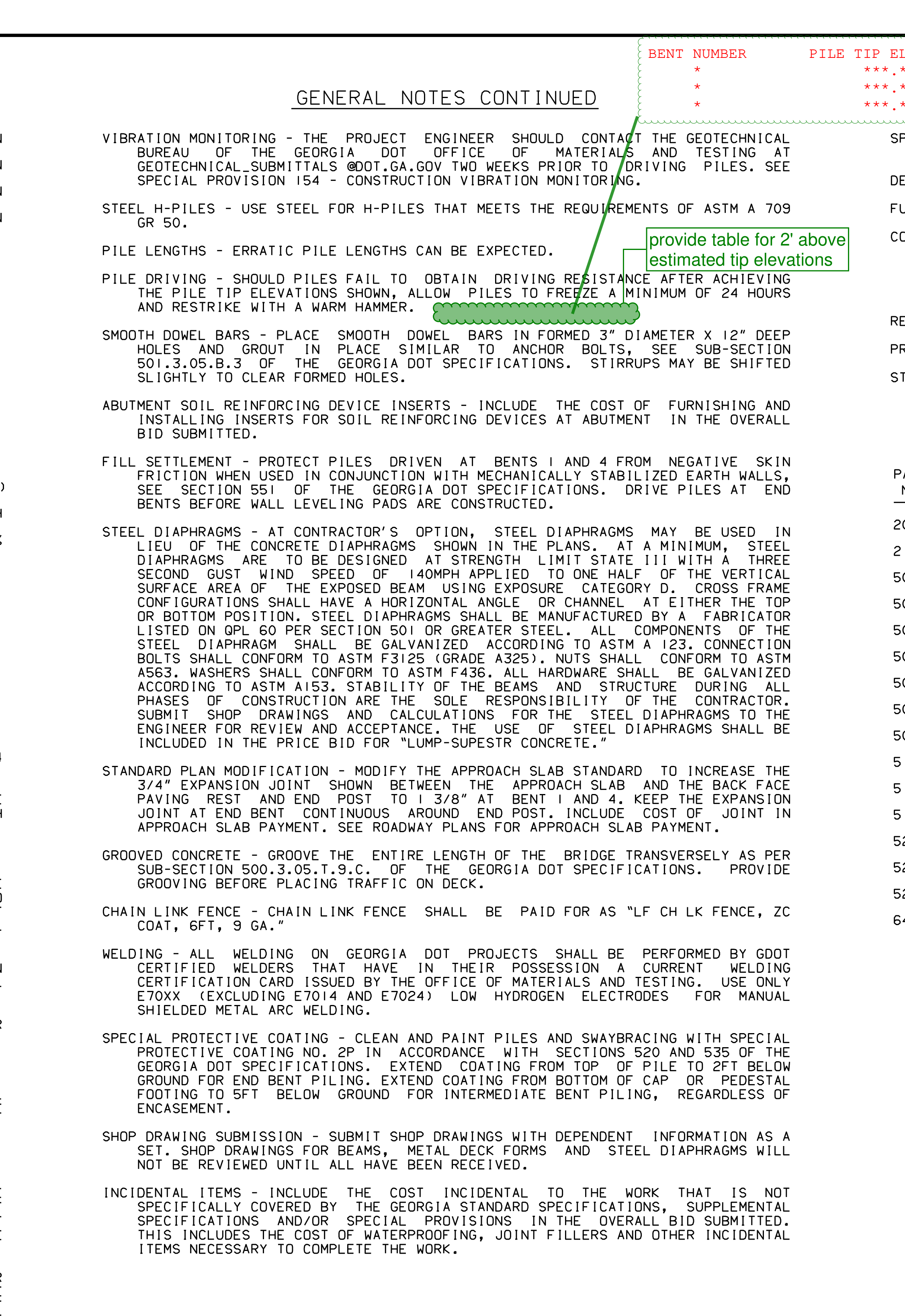 General Notes For Bridge Construction