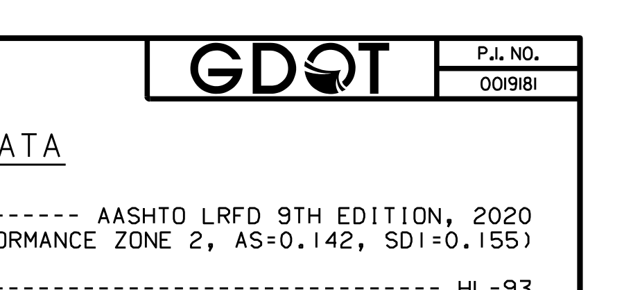 Gdot Project Title Block Header