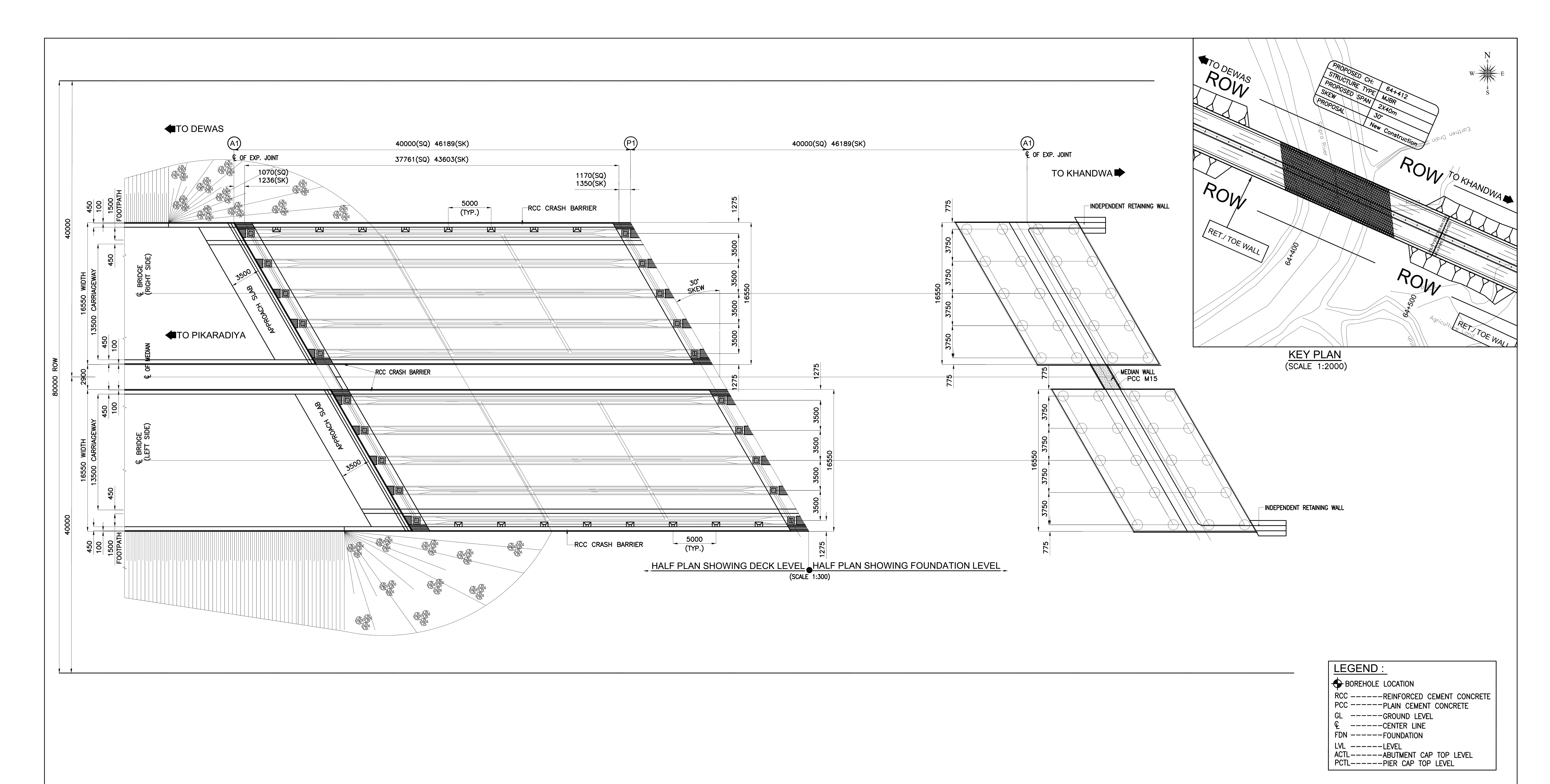 p01_r01 half plan showing deck level half plan showing foundation level scale 1 300