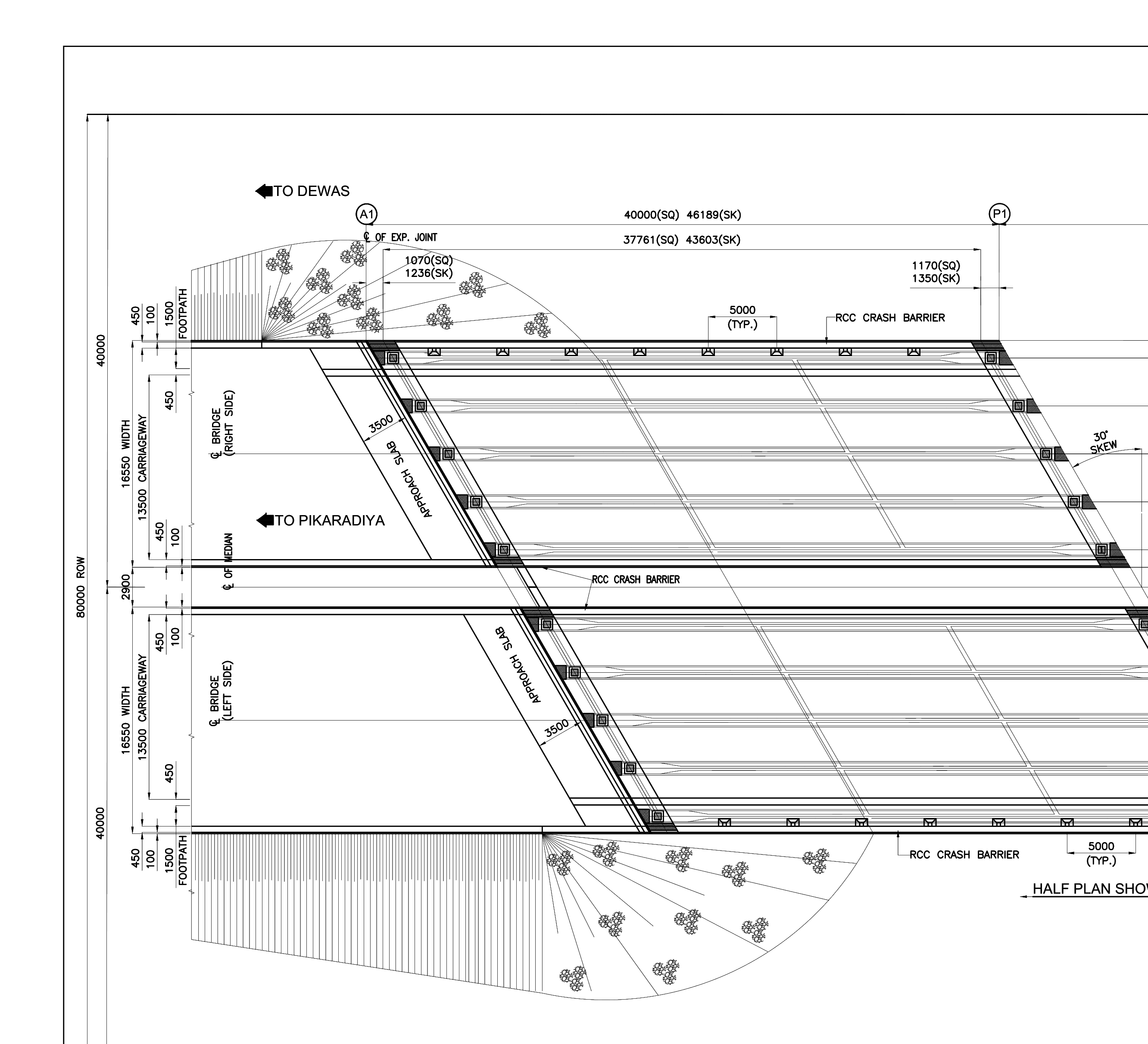 p01_r03 half plan showing deck level scale 1 300