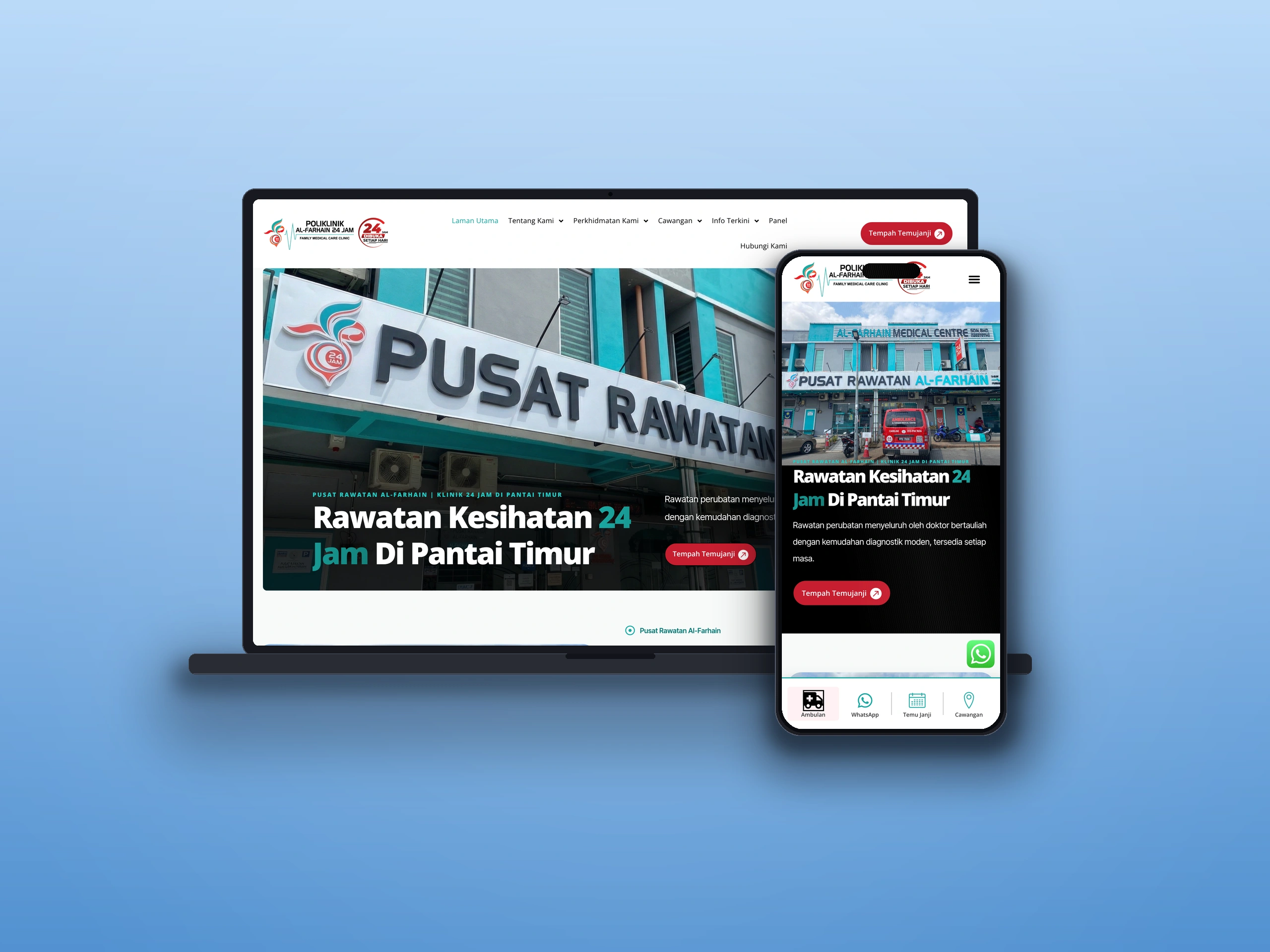 Pusat Rawatan Al-Farhain - Website Design Case Study