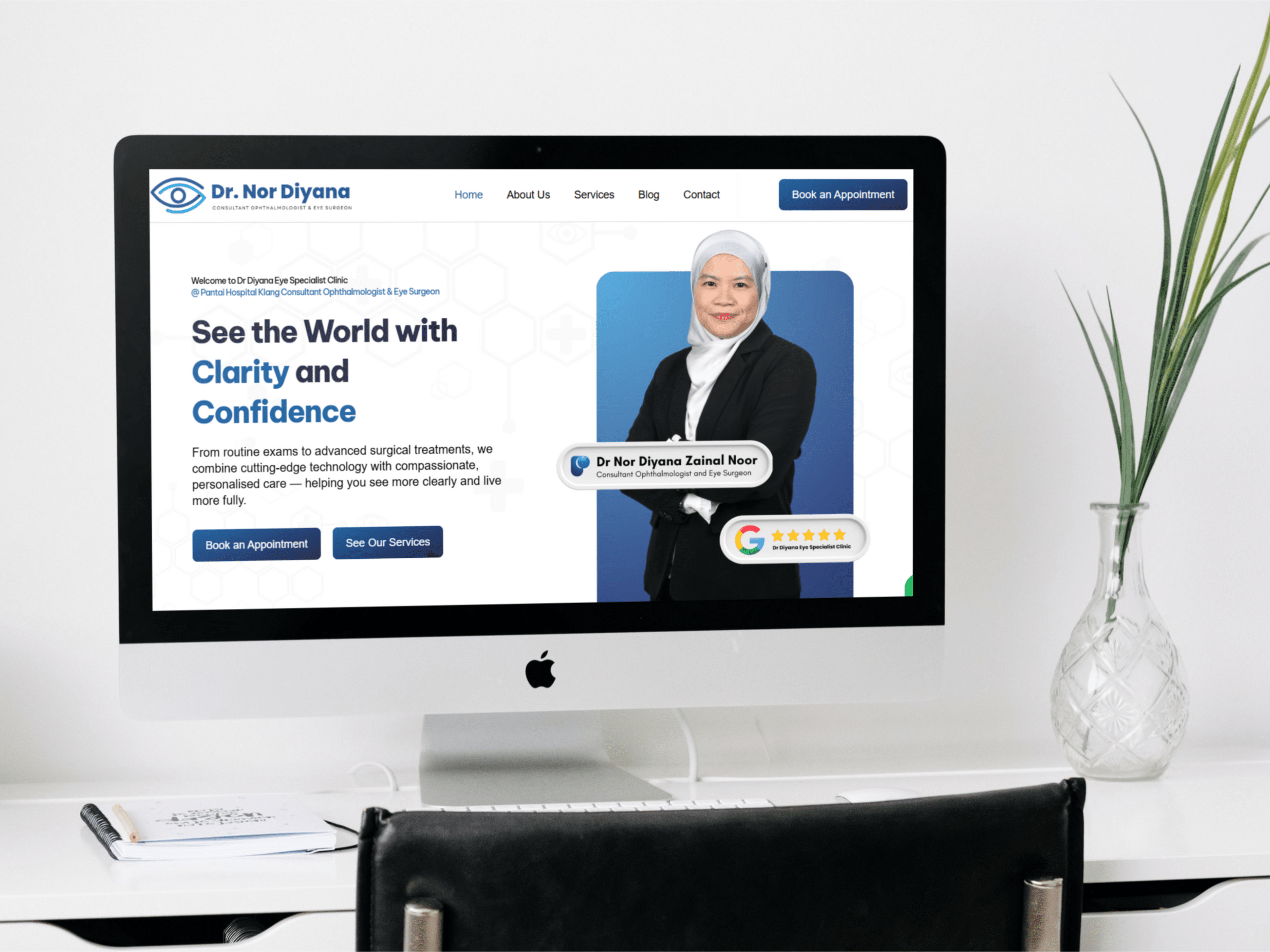 Dr. Diyana Eye Specialist Clinic — Website Design Case Study