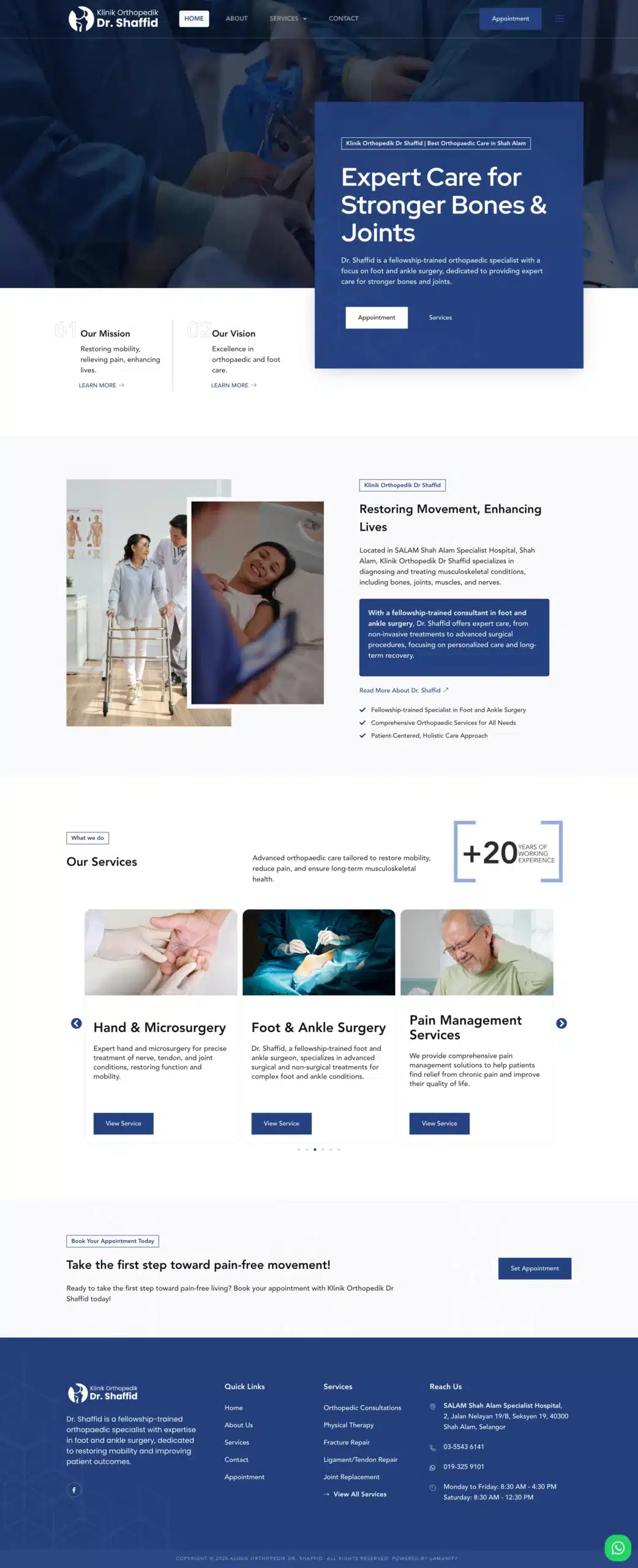 Dr. Shaffid — Full Page Design Preview