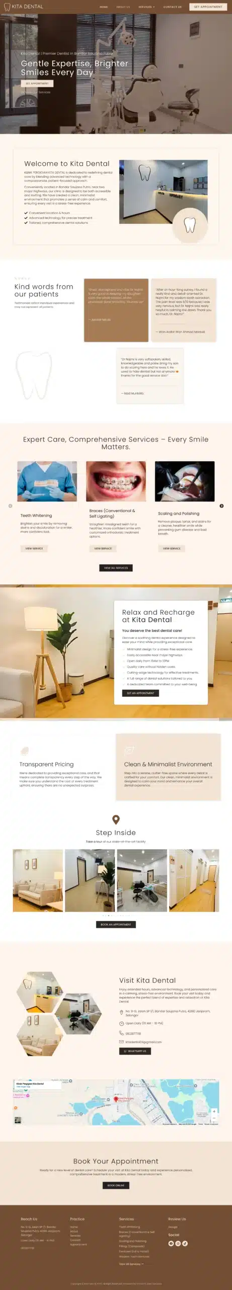 Kita Dental — Full Page Design Preview