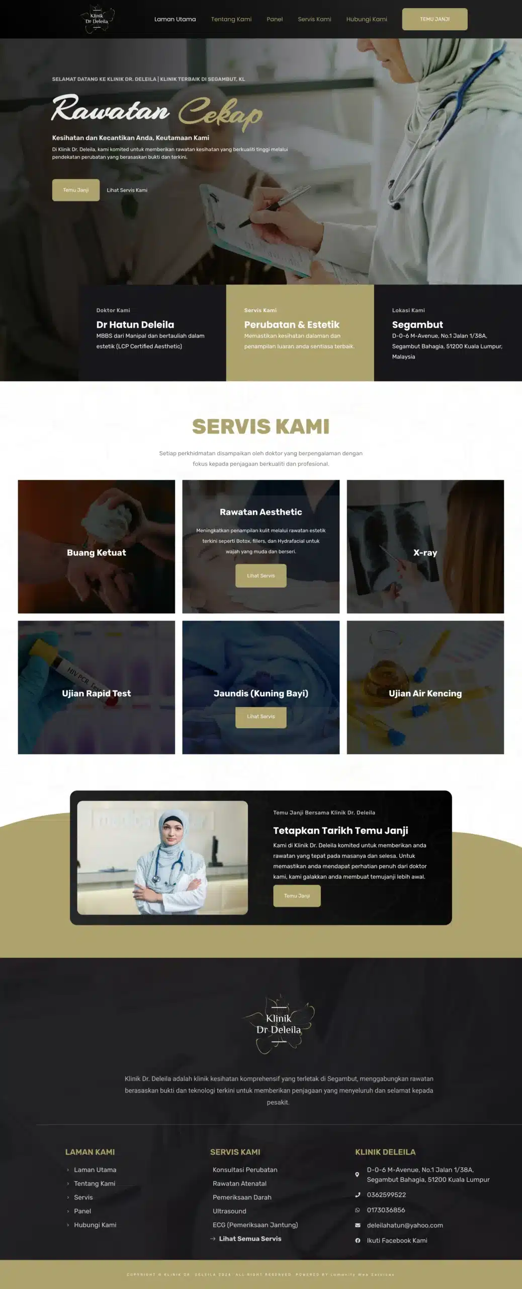 Klinik Deleila — Full Page Design Preview