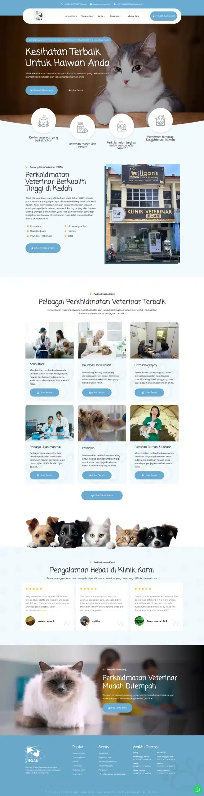 Klinik Itqan — Full Page Design Preview