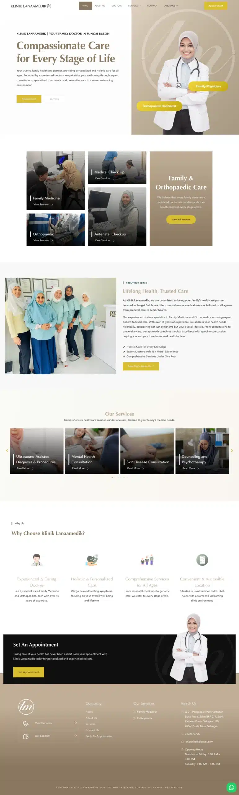 Klinik LanaaMedik — Full Page Design Preview