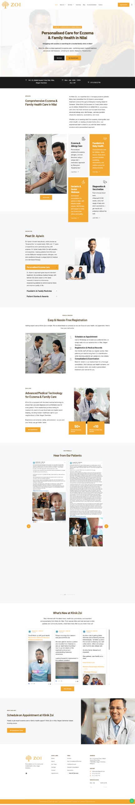 Klinik Zoi — Full Page Design Preview