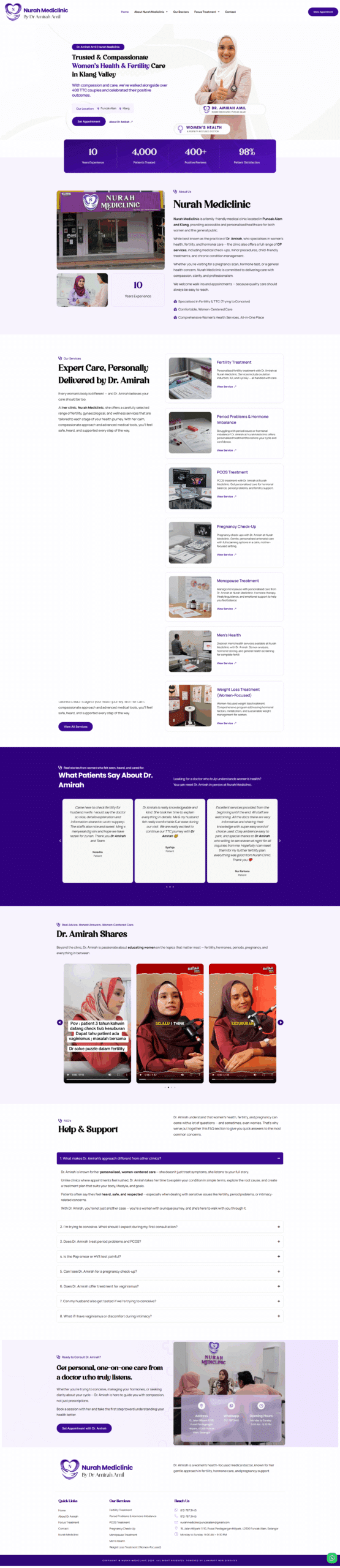 Nurah Mediclinic — Full Page Design Preview