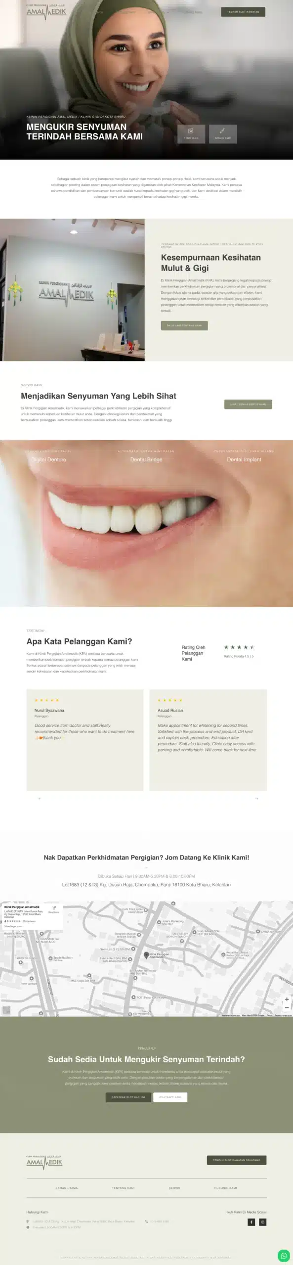 Pergigian AmalMedik — Full Page Design Preview