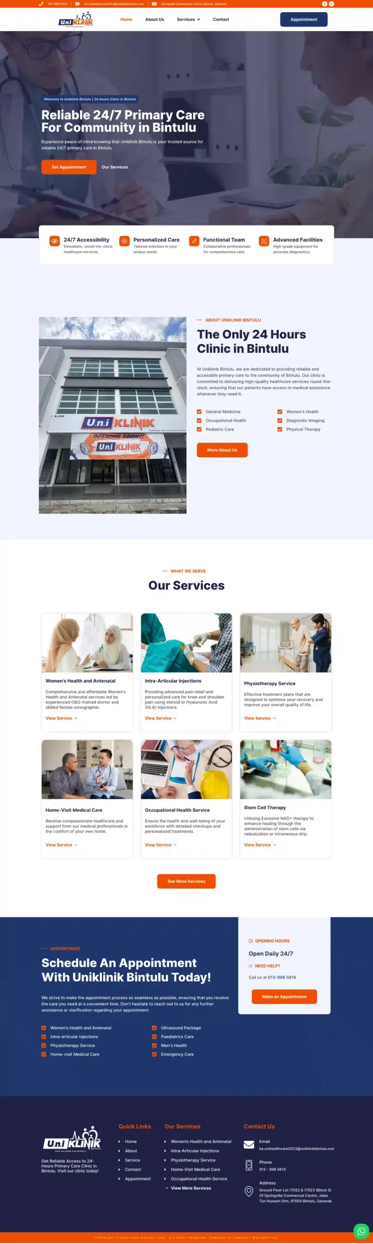 Uniklinik Bintulu — Full Page Design Preview