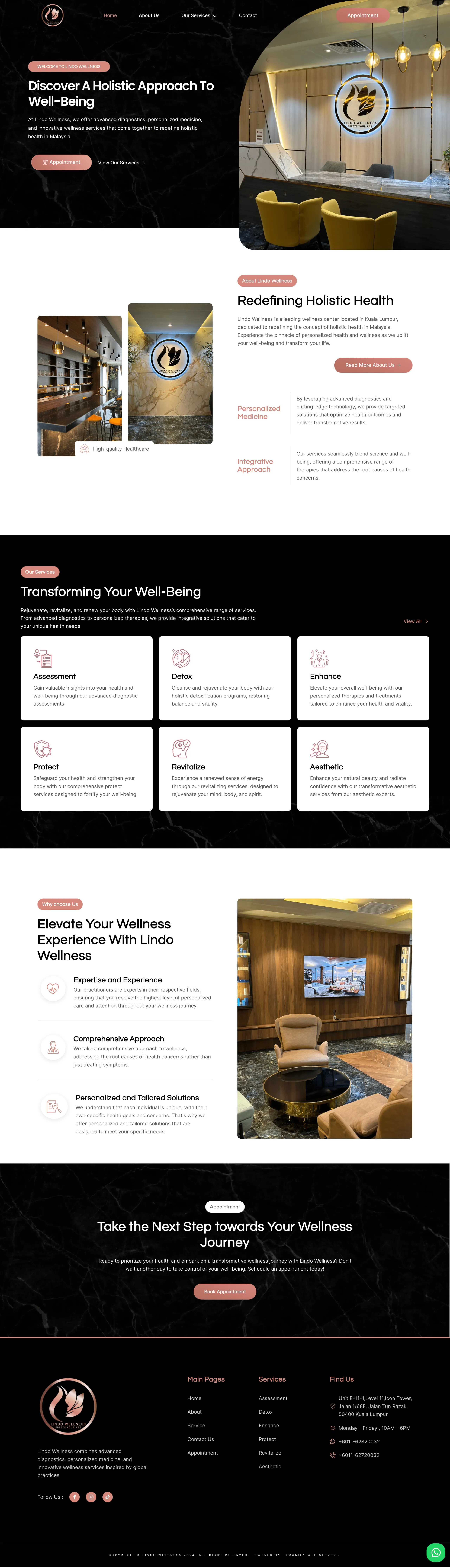 Lindo Wellness — Full Page Design Preview