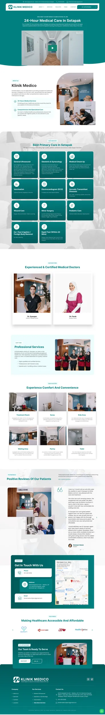 Klinik Medico — Full Page Design Preview