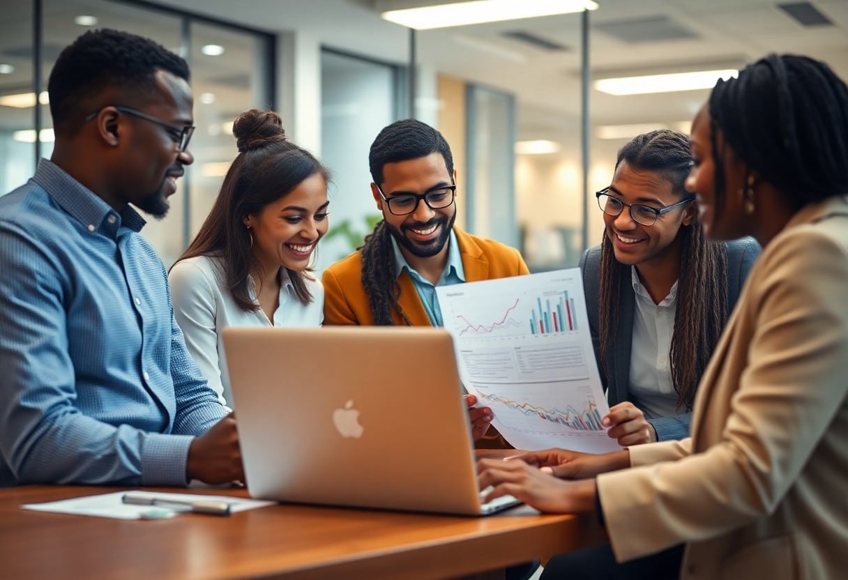 Team checking SEO data