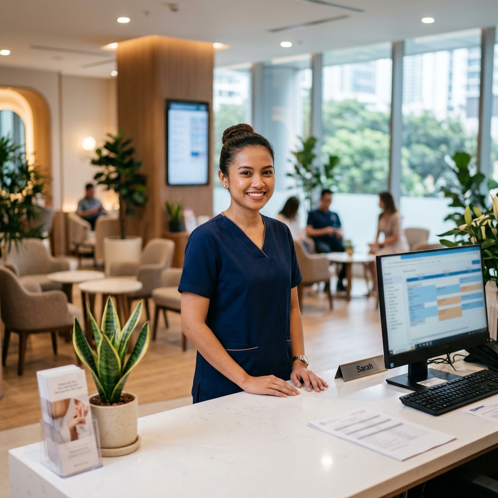 Malaysian Clinic Receptionist at Digital Front Desk