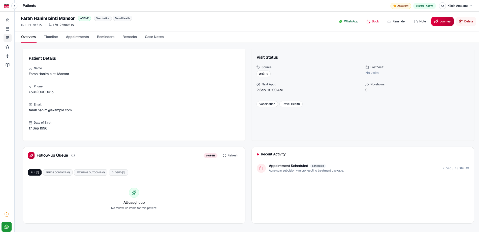 LamaniHub Patient Details CRM