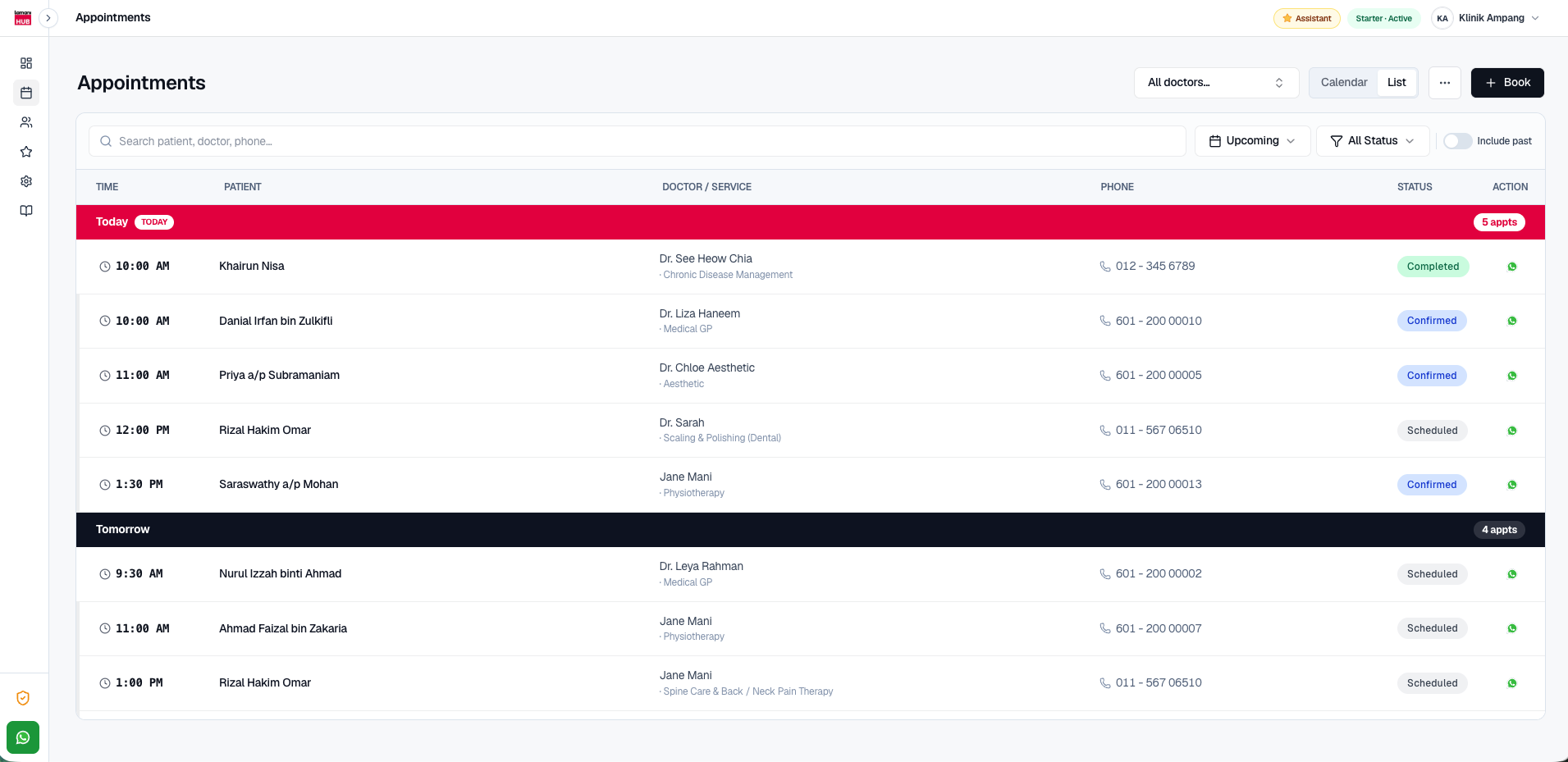 LamaniHub Appointment Dashboard