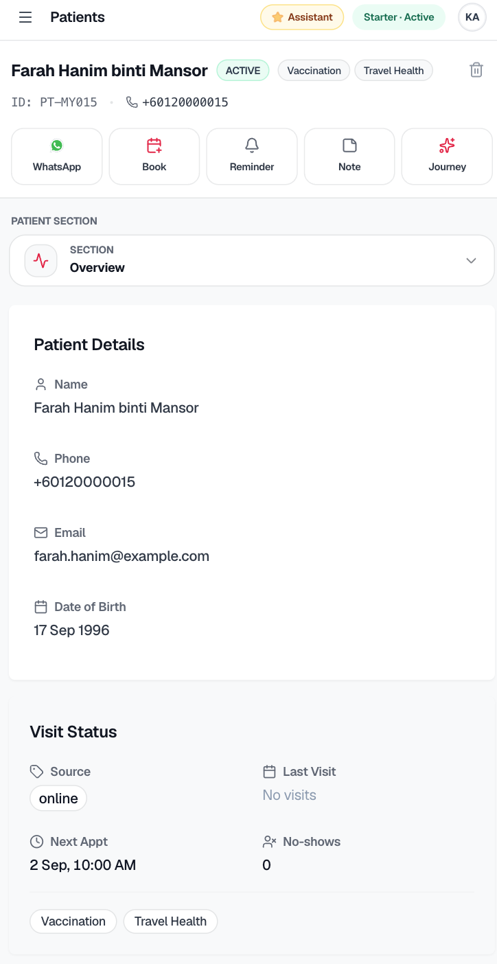 LamaniHub Patient Profile CRM