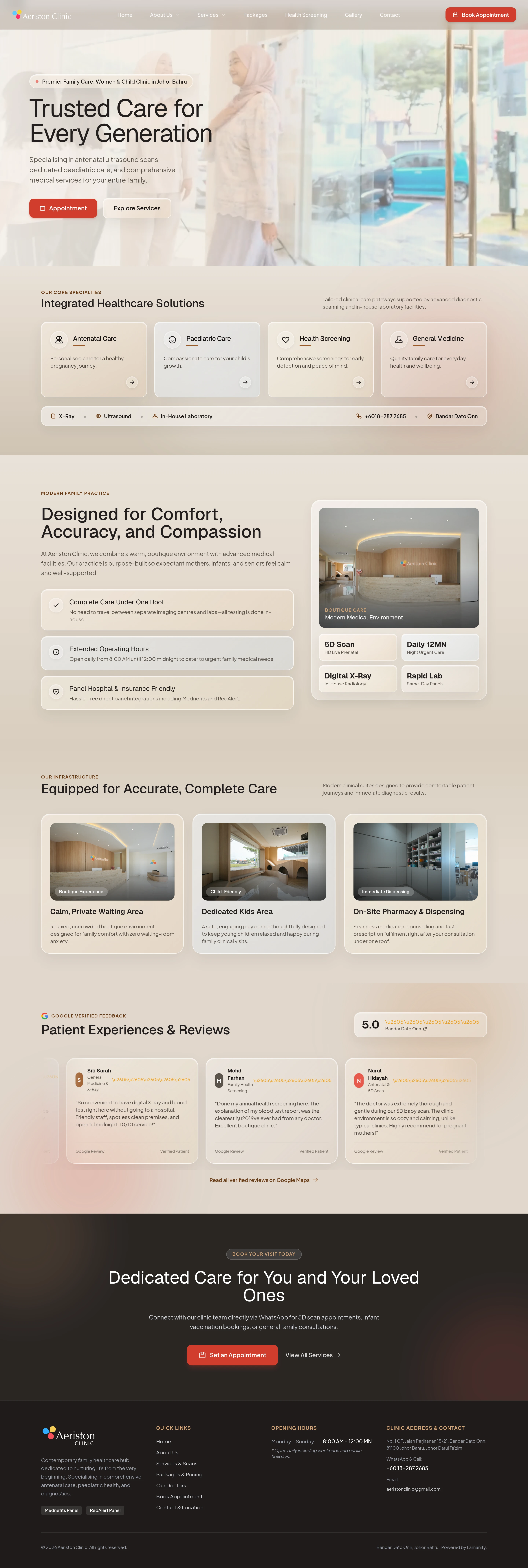 Aeriston Clinic - Full Page Design Preview