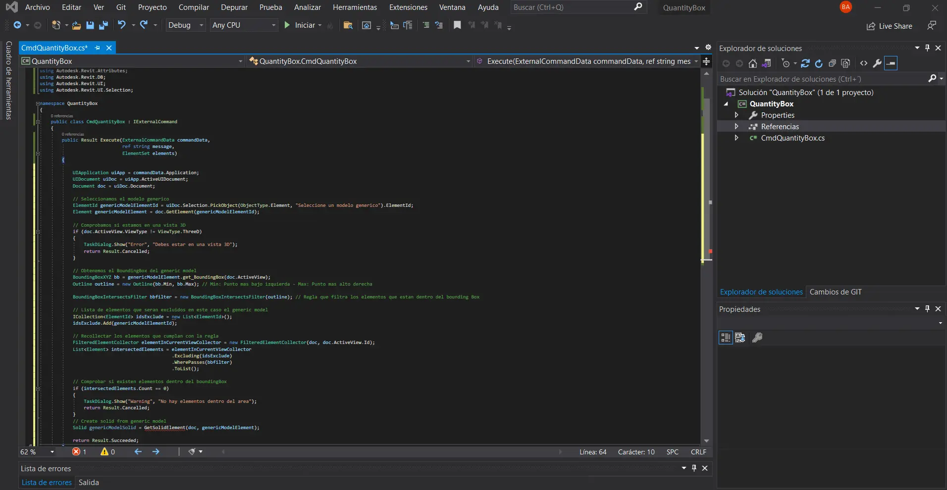 estructura del proyecto - Revit API