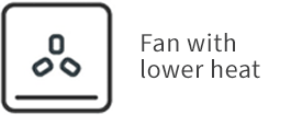 Fan with lower heat