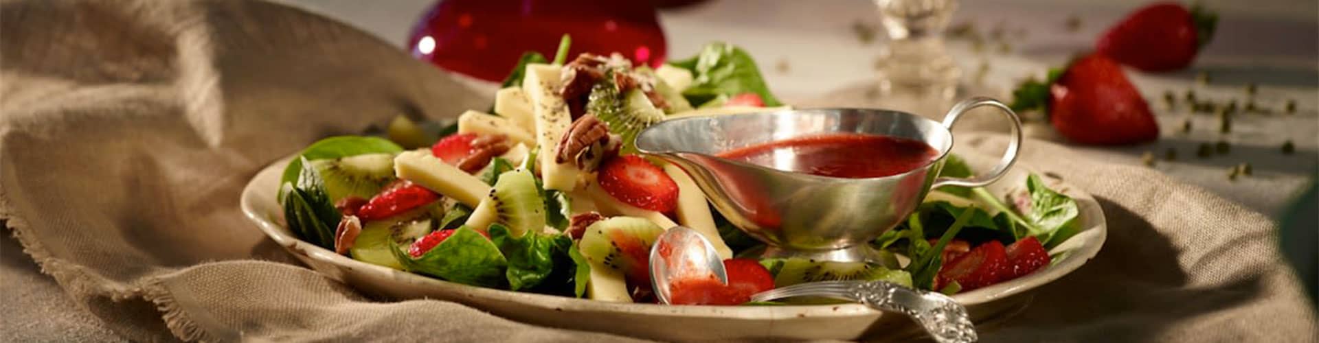 Lancewood Fruity Cheese Salad with Strawberry Vinaigrette