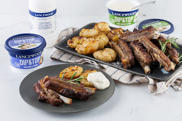 Ribs with Smashed Potatoes
