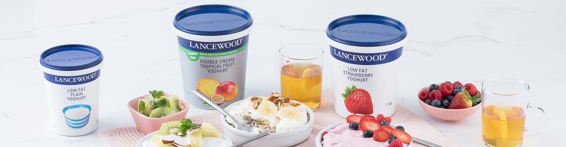 Lancewood Lactose Free Double Cream Smooth Strawberry & Apple Yoghurt