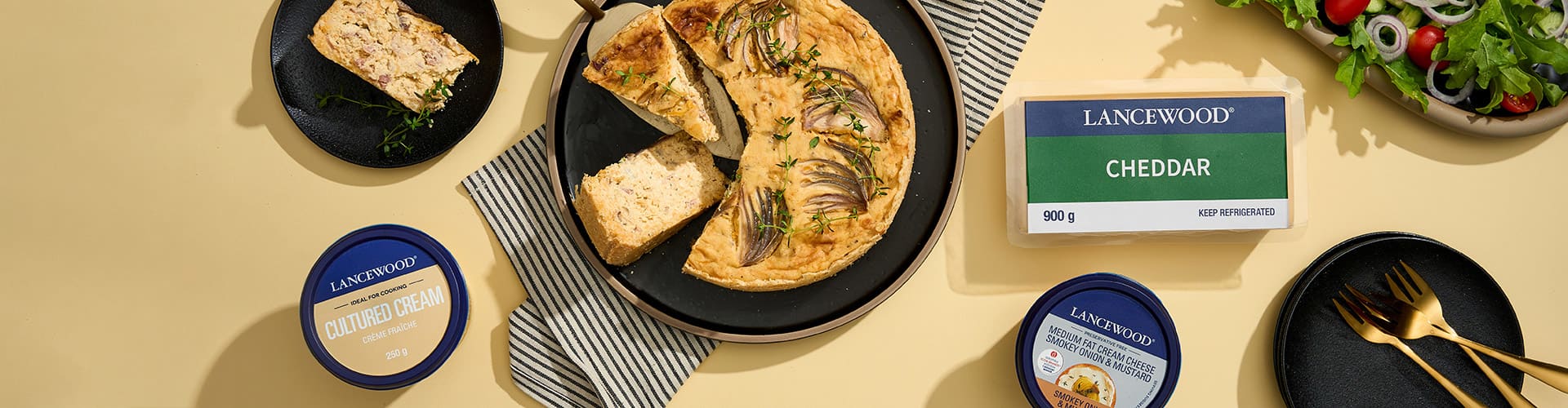 Roasted Onion, Bacon & Cheddar Savoury Cheesecake
