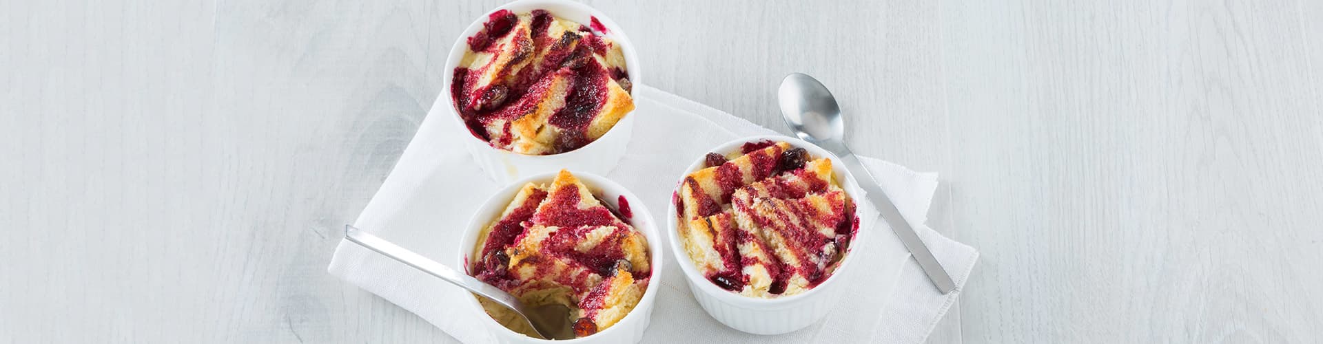 Lancewood Bread & Butter Pudding With Berry Sauce