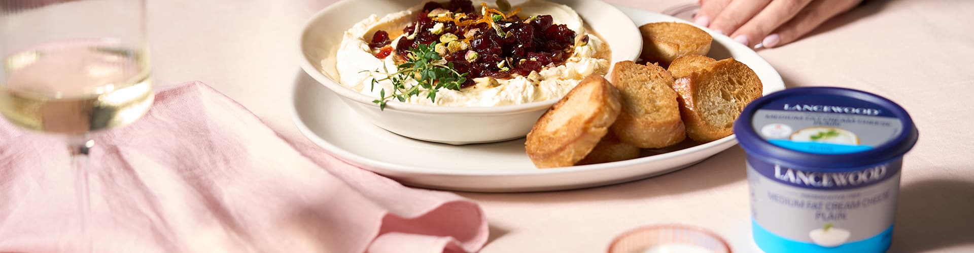 Whipped Cream Cheese Dip with Cranberrie