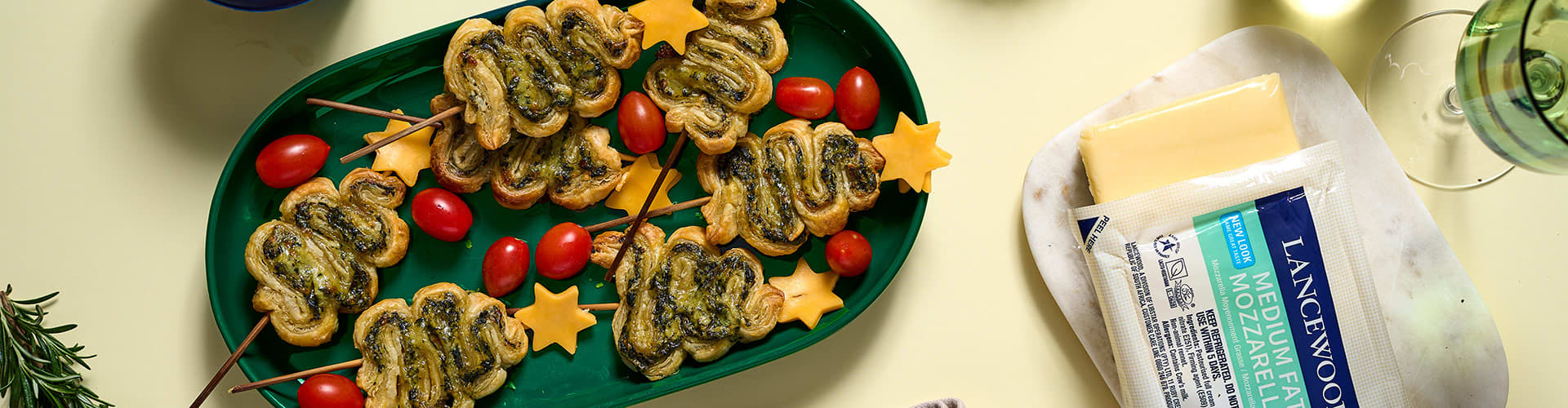 Spinach and Cream Cheese Christmas Tree Skewers