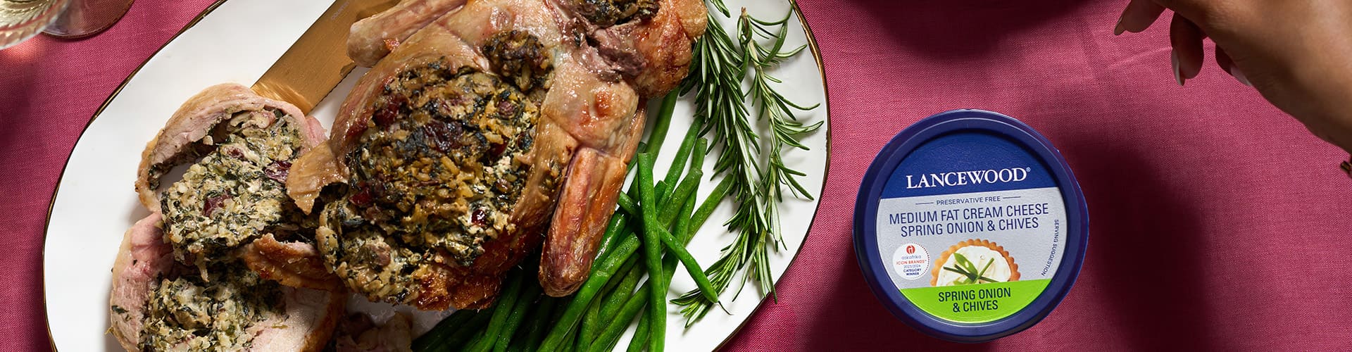 Spinach, Walnut and Cranberry Deboned Stuffed Duck