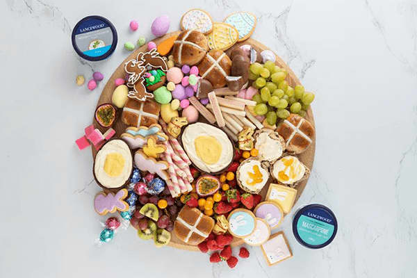 Easter brunch grazing board with LANCEWOOD® – dessert ideas and easy recipes for Easter weekend