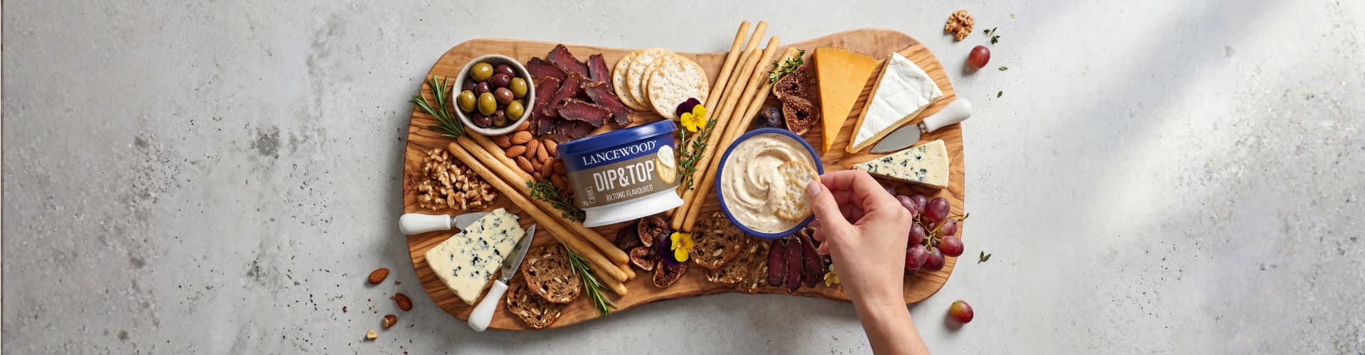 Lancewood Biltong Dip & Top banner