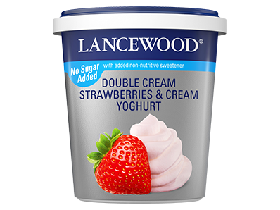 Lancewood no added sugar double cream strawberries yoghurt product image