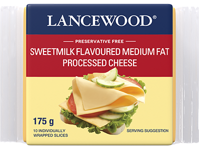 Lancewood sweetmilk flavoured medium fat processed cheese slices product image