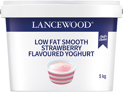 Lancewood food services low fat smooth strawberry flavoured yoghurt product image
