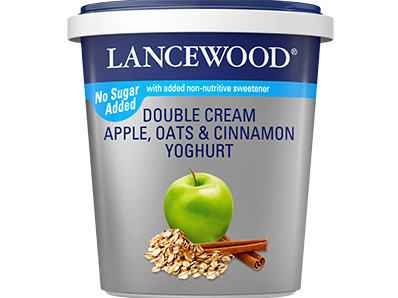 Lancewood No Sugar Added Double Cream Apple, Oats and Cinnamon Yoghurt Image