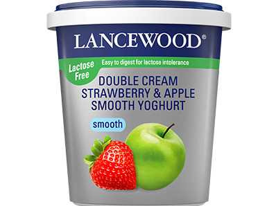 Lancewood Lactose Free Double Cream Smooth Strawberry & Apple Yoghurt