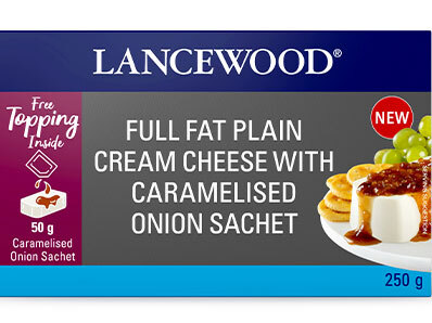 Lancewood Full Fat Plain Cream Cheese with Caramelised Onion Sachet Image